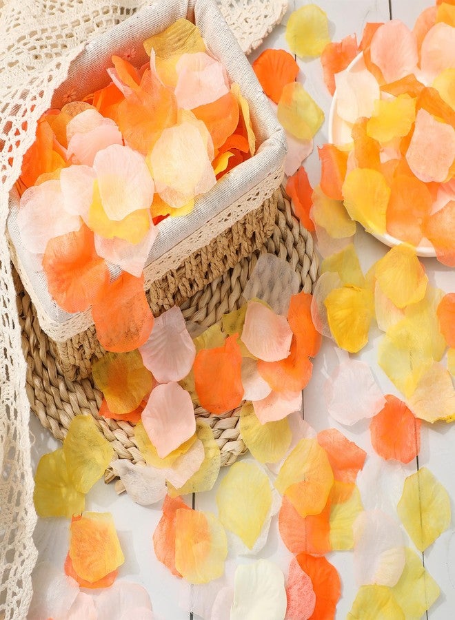 Whaline 4000Pcs Fall Thanksgiving Artificial Floral Petals Orange Pink Yellow Ivory Scatter Fabric Flowers for Autumn Bridal Shower Romantic Night Wedding Aisle Table Centerpieces Decoration - Image 1